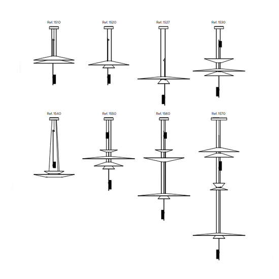 Lampa wisząca FLAMINGO 1510 VIBIA grafitowa